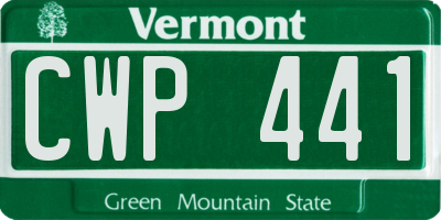 VT license plate CWP441