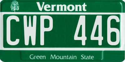 VT license plate CWP446