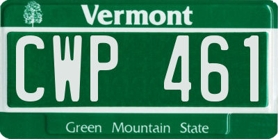 VT license plate CWP461