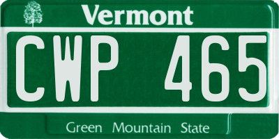 VT license plate CWP465