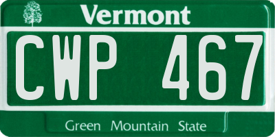 VT license plate CWP467