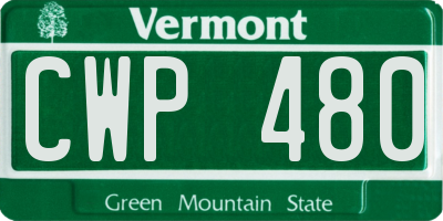 VT license plate CWP480