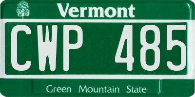 VT license plate CWP485
