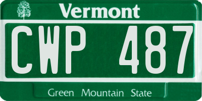 VT license plate CWP487