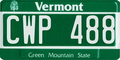 VT license plate CWP488