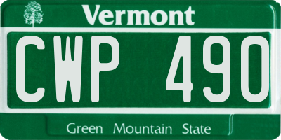 VT license plate CWP490