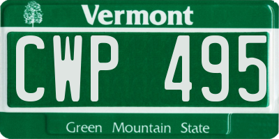 VT license plate CWP495