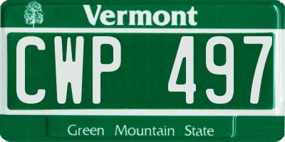 VT license plate CWP497