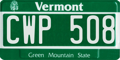VT license plate CWP508