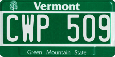 VT license plate CWP509