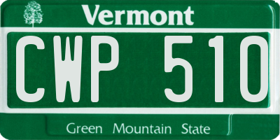 VT license plate CWP510