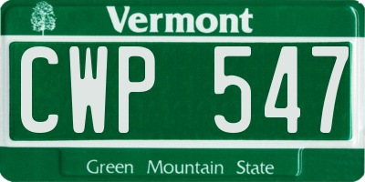 VT license plate CWP547