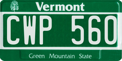 VT license plate CWP560
