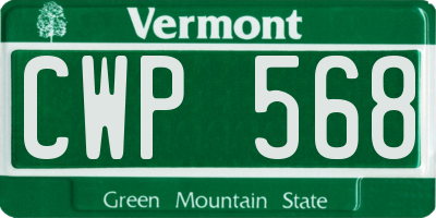 VT license plate CWP568