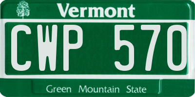 VT license plate CWP570