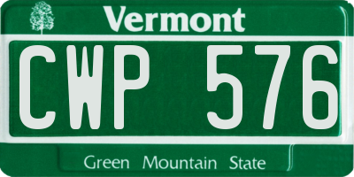 VT license plate CWP576