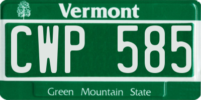 VT license plate CWP585