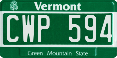 VT license plate CWP594