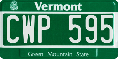VT license plate CWP595