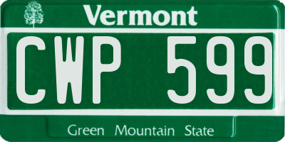 VT license plate CWP599