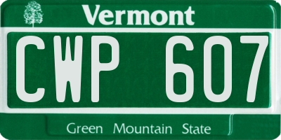 VT license plate CWP607