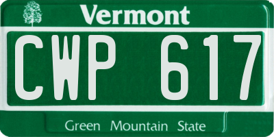 VT license plate CWP617
