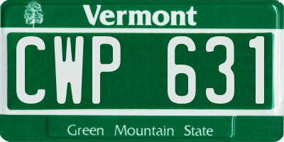 VT license plate CWP631