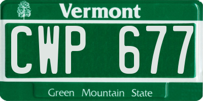 VT license plate CWP677