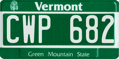 VT license plate CWP682
