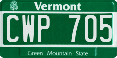 VT license plate CWP705