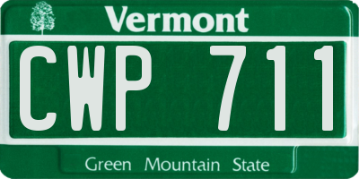 VT license plate CWP711