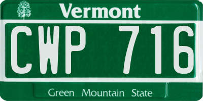VT license plate CWP716