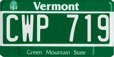 VT license plate CWP719