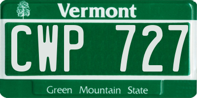 VT license plate CWP727