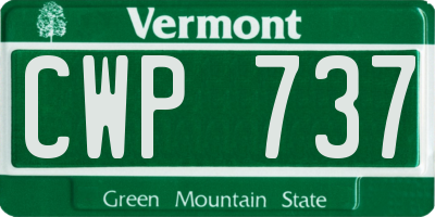 VT license plate CWP737