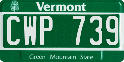 VT license plate CWP739