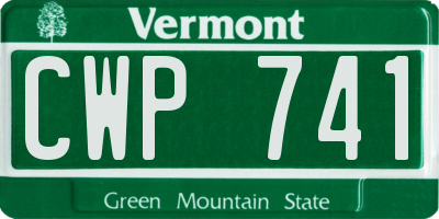 VT license plate CWP741
