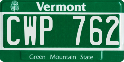 VT license plate CWP762