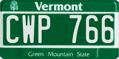 VT license plate CWP766