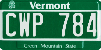 VT license plate CWP784