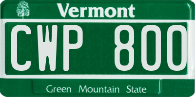 VT license plate CWP800