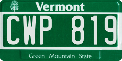 VT license plate CWP819