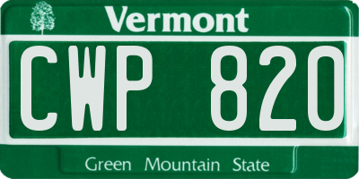 VT license plate CWP820