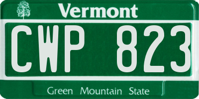 VT license plate CWP823