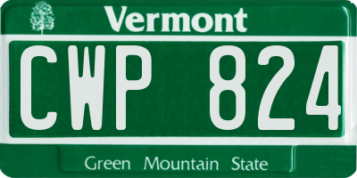 VT license plate CWP824