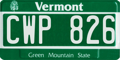 VT license plate CWP826