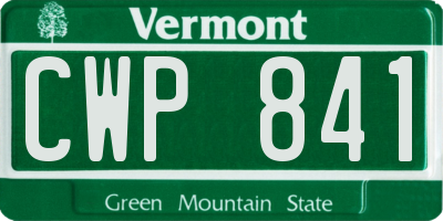 VT license plate CWP841