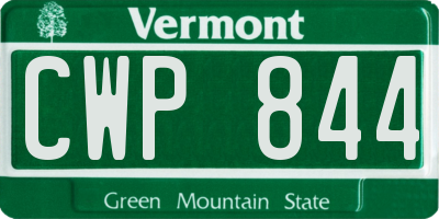VT license plate CWP844