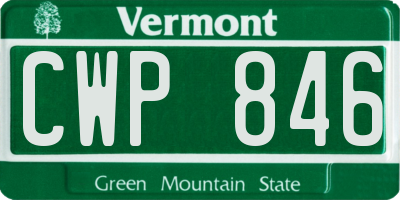 VT license plate CWP846