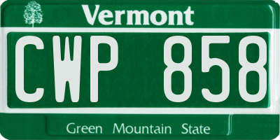 VT license plate CWP858
